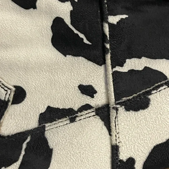 Cow Print Women's Ankle Boots - Black & White Western Style - Picture 5 of 9